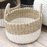Seagrass Basket - Natural / White
