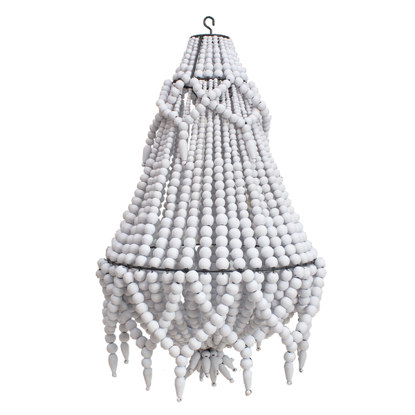 Beaded Chandelier - Small - White