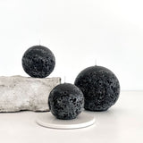 Textured Sphere Candles - Black