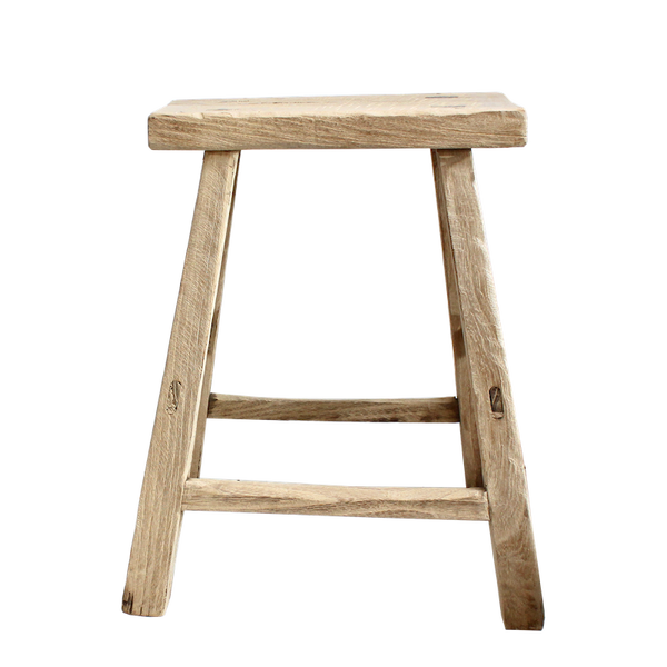 Antique Elm Workers Stool