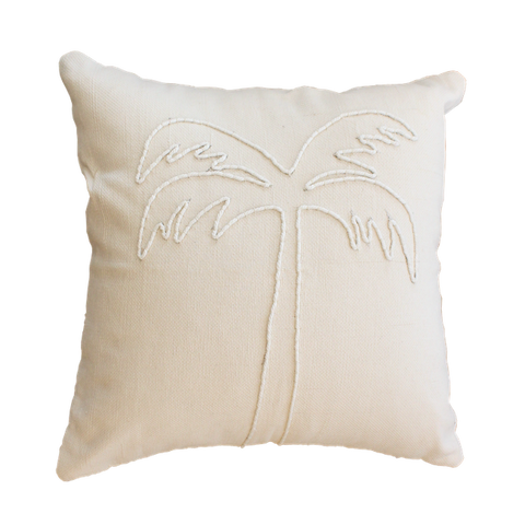Palm Tree Cushion Cover - White