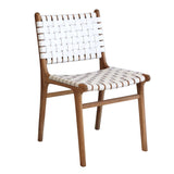 Leather Strapping Chair - White