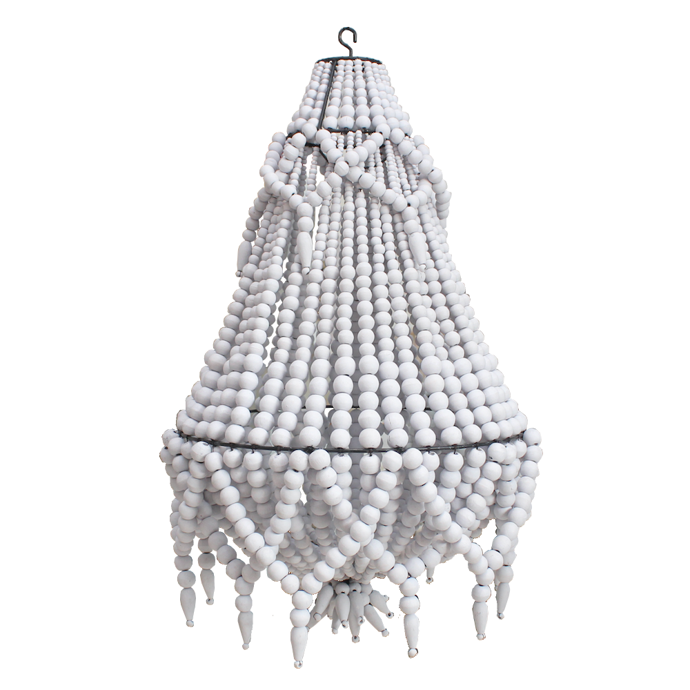 Beaded Chandelier - Small - White